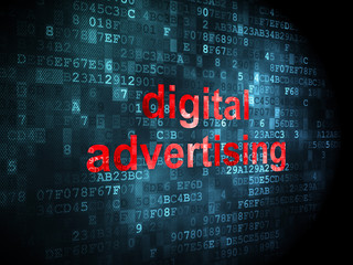 Advertising concept: Digital Advertising on digital background