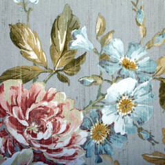 Vintage wallpaper with floral pattern - 61018473