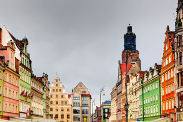 Wroclaw, Poland in Silesia region. The market square