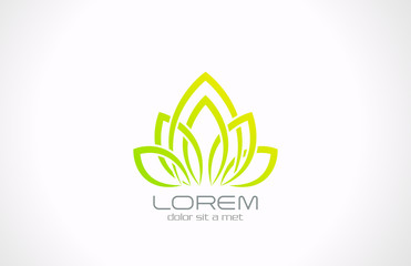 Logo SPA Healthcare Eco Flower vector icon design