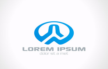 Logo Ellipse abstract vector design. Business icon