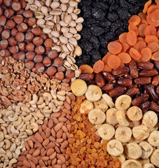 Assorted nuts and dried fruits