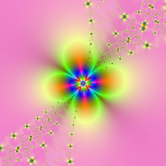 Flower Spray on Pink