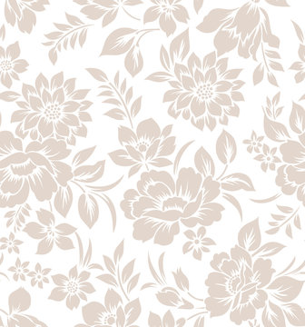 Seamless floral curtain design