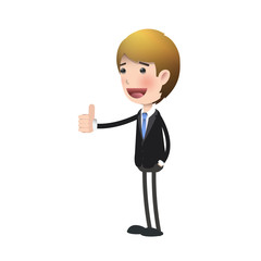 Happy businessman with his thumb up