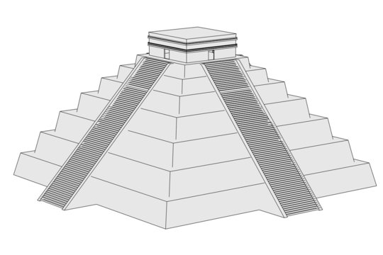 Cartoon Image Of Mexican Pyramide