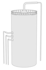 cartoon image of silo - industrial