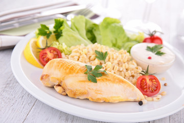 chicken breast and vegetables