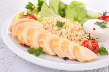 chicken breast and vegetables