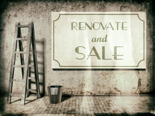 Renovate and sale, real estate business concept