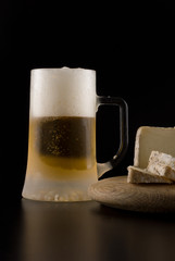 Cold beer and cheese