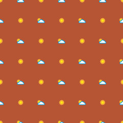Vector pattern made with clouds and suns