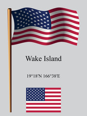 wake island wavy flag and coordinates