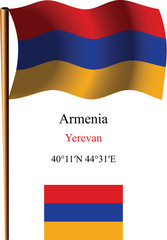 armenia wavy flag and coordinates