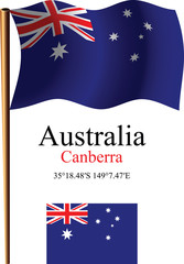 australia wavy flag and coordinates