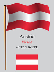 austria wavy flag and coordinates