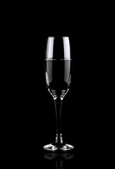 Wine glass silhouette on black background. Vertical photo.