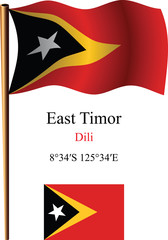 east timor wavy flag and coordinates