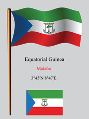 equatorial guinea wavy flag and coordinates