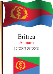 eritrea wavy flag and coordinates
