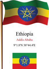ethiopia wavy flag and coordinates