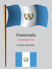 guatemala wavy flag and coordinates