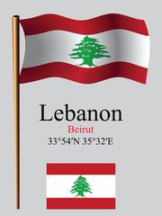 lebanon wavy flag and coordinates