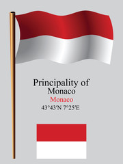 monaco wavy flag and coordinates