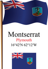 montserrat wavy flag and coordinates