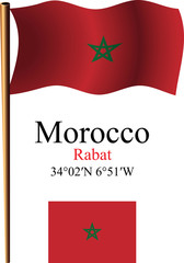 morocco wavy flag and coordinates