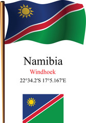namibia wavy flag and coordinates