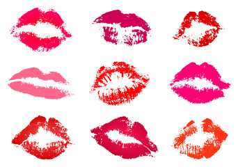 Fototapeta premium Set of Kiss Prints