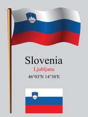 slovenia wavy flag and coordinates