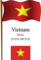 vietnam wavy flag and coordinates