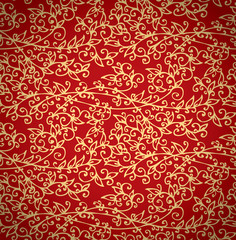 Seamless Red-Gold Pattern background