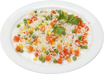 Rice with fresh vegetables