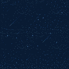 night sky with stars, moon, meteorites © vlok