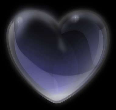 Iced heart on a black background