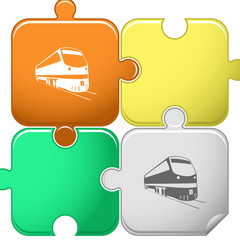 Train. Vector puzzle.