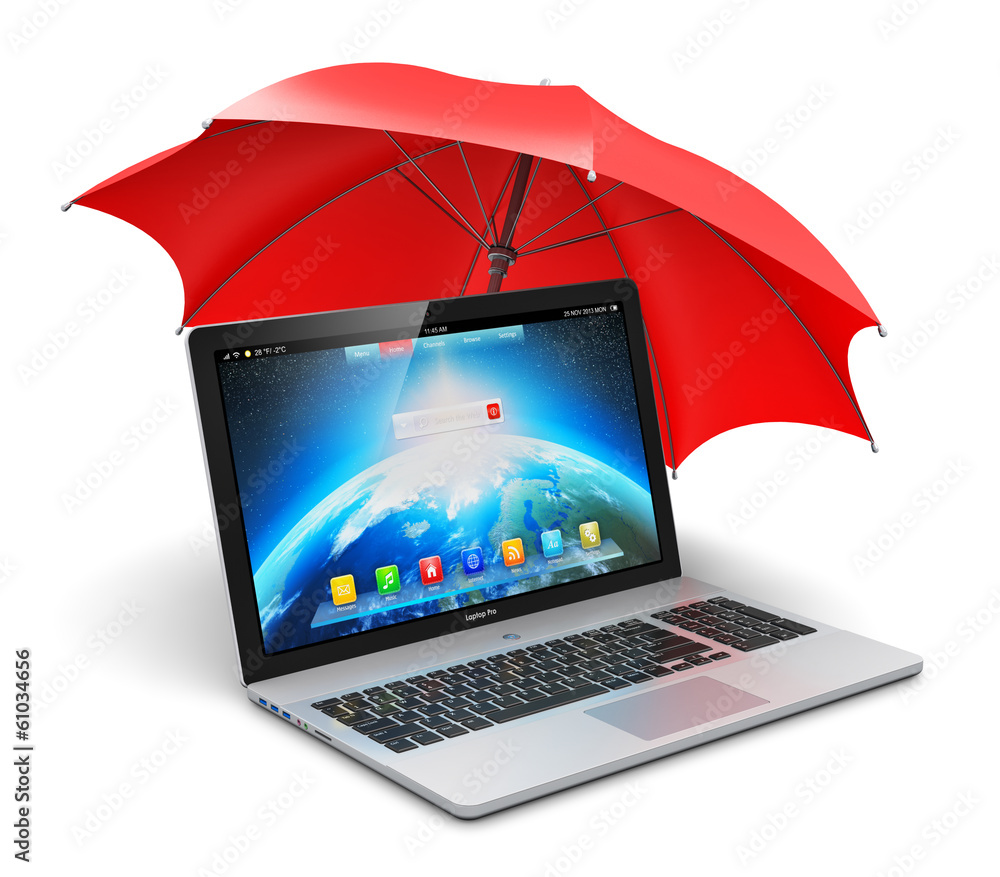 Poster notebook and umbrella
