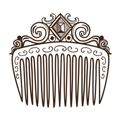 Comb with decorations.