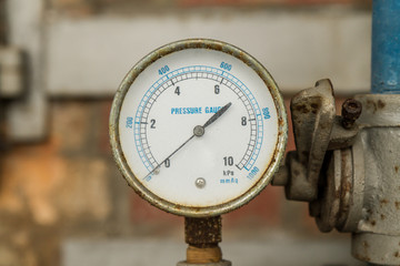 Pressure Gauge connected to Pipes