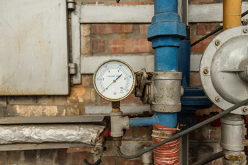 Pressure Gauge connected to Pipes