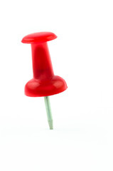 Red pushpin isolated