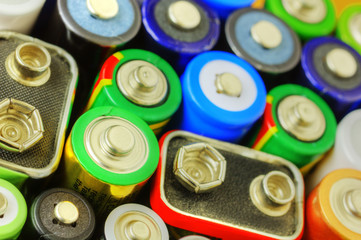 Collection of different batteries