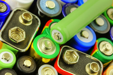 Collection of different batteries