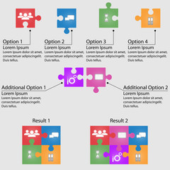 Set of puzzle for infographic.