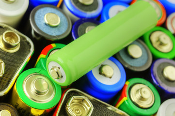 Collection of different batteries