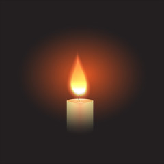 Burning Candle in the dark.