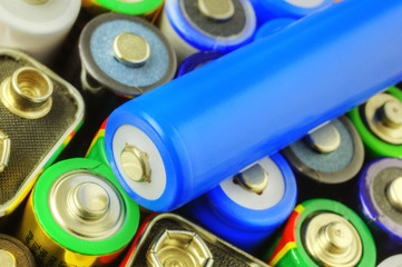 Collection of different batteries